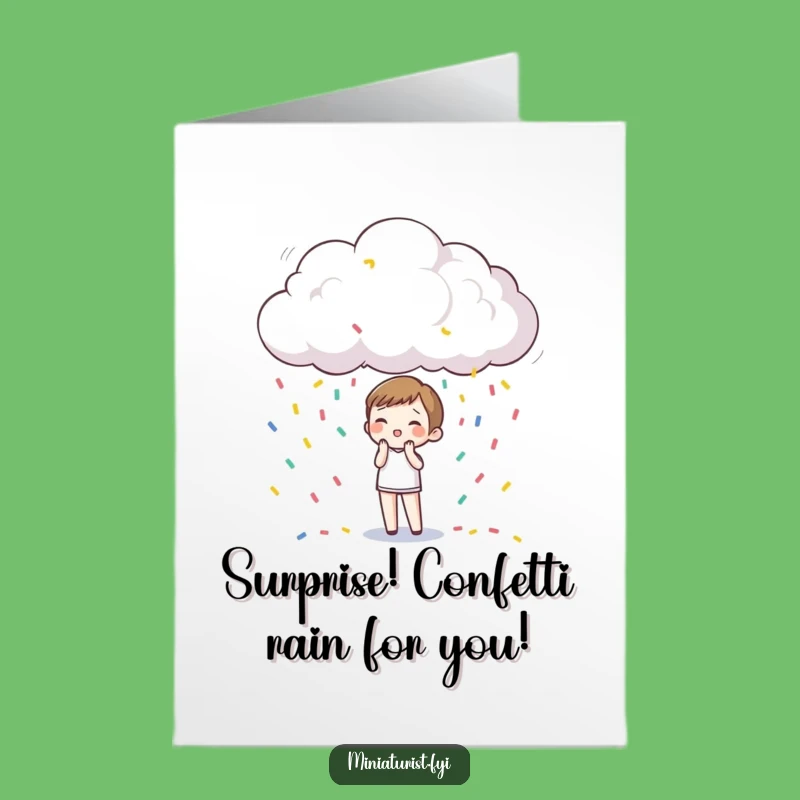 Free Printable Birthday Card: Confetti Rain Surprise, Funny DIY Downloadable Gift for a Joyful Celebration