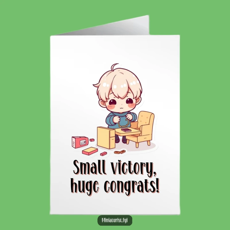 Free Printable Congratulations Card: Tiny Furniture Pro, Hilarious Success Downloadable Gift