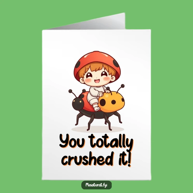 Free Printable Ladybug Rider Congrats Card - Funny Downloadable for Any Achievement
