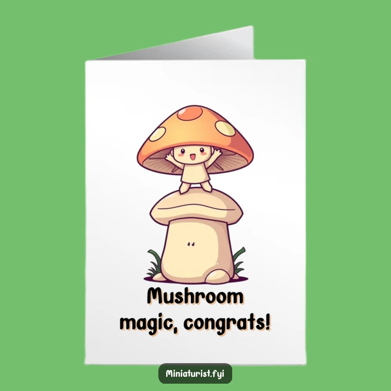 Free Printable Congrats Card: Mushroom Balance for Your Amazing Achievement