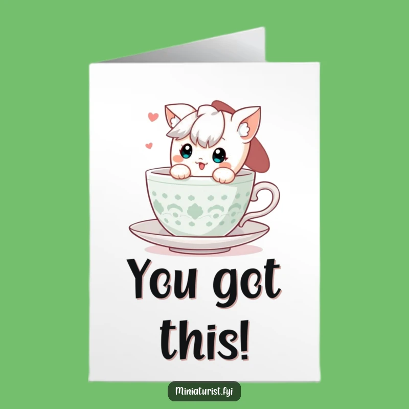 Free Printable Congrats Card: Teacup Character Celebrating Your Amazing Achievement!