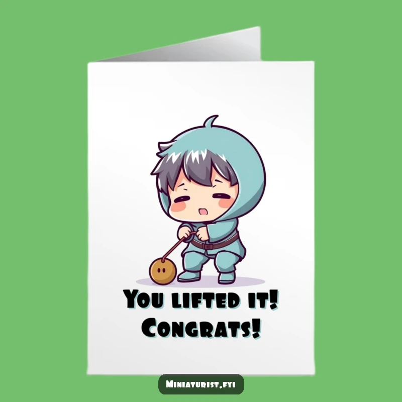 Funny Free Printable Congratulations Card: Tiny Strength Test, Humorous Achievement Downloadable Gift