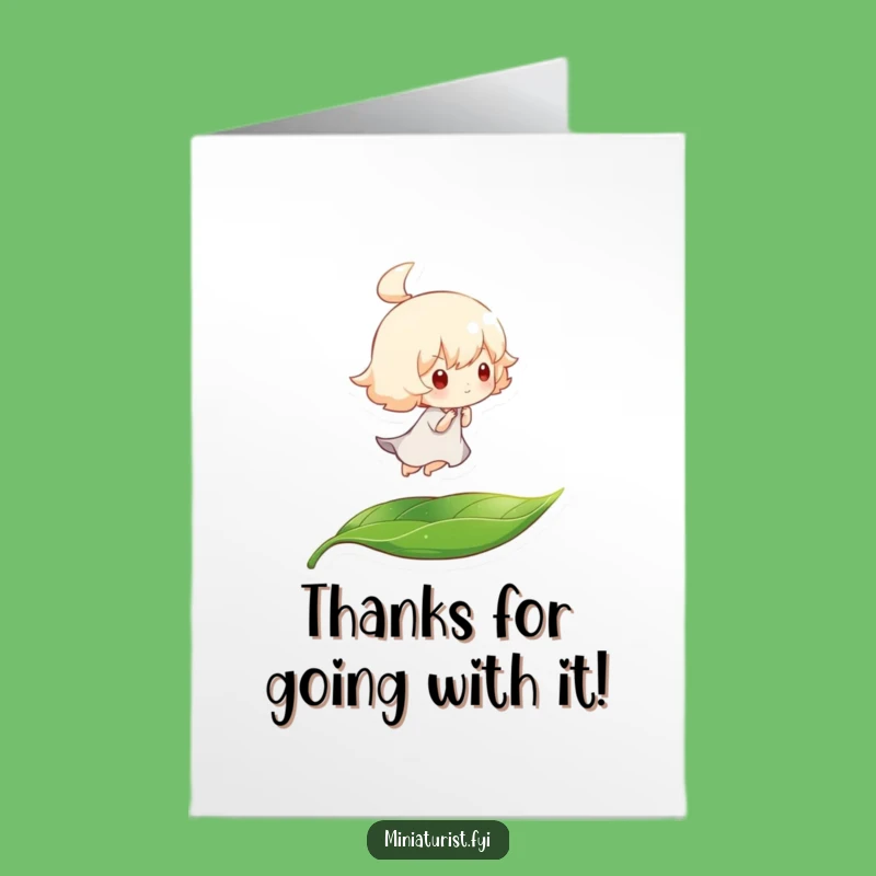 Free Printable Thank You Card: Breezy Leaf Character - Sweet Downloadable Gratitude Gift