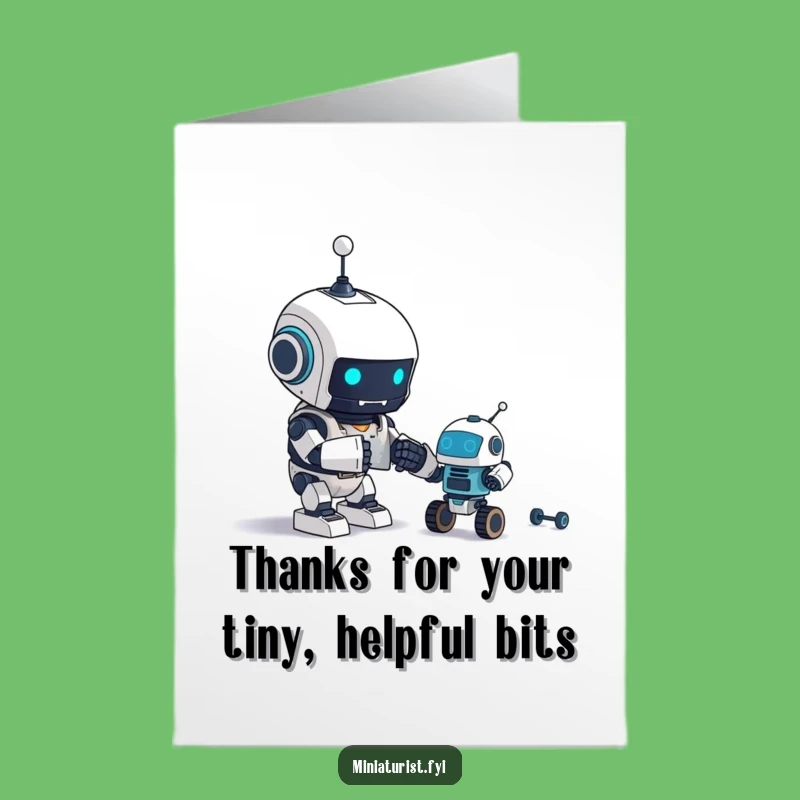 Free Printable Thank You Card: Robot says Thanks, Funny Downloadable Gift