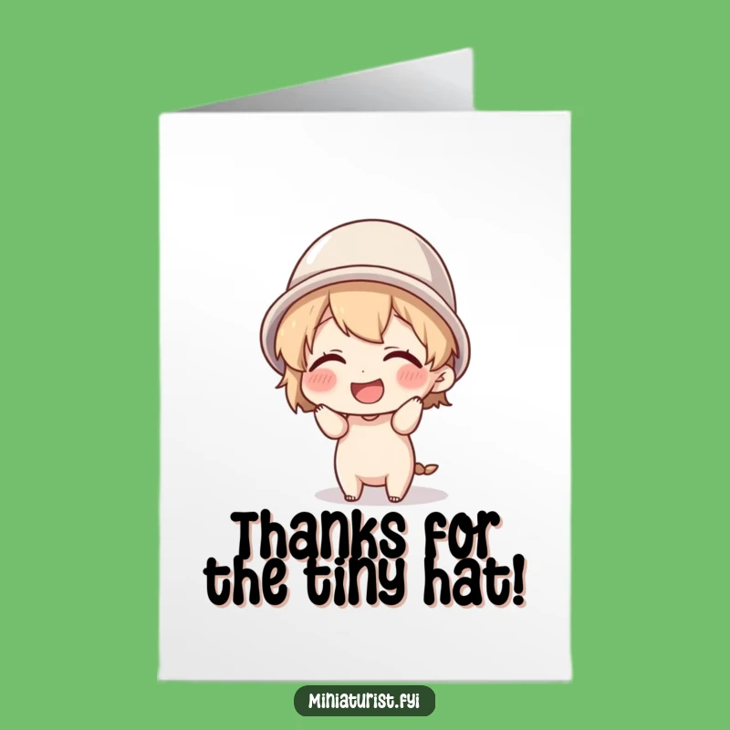 Free Printable Thimble Hat Thank You Card - Giggling Character Funny Gift