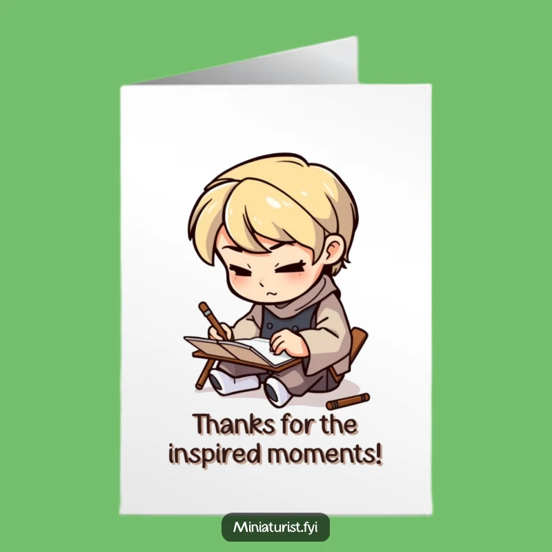 Free Printable Thank You Card: Determined Mini Artist, Downloadable Funny Gift