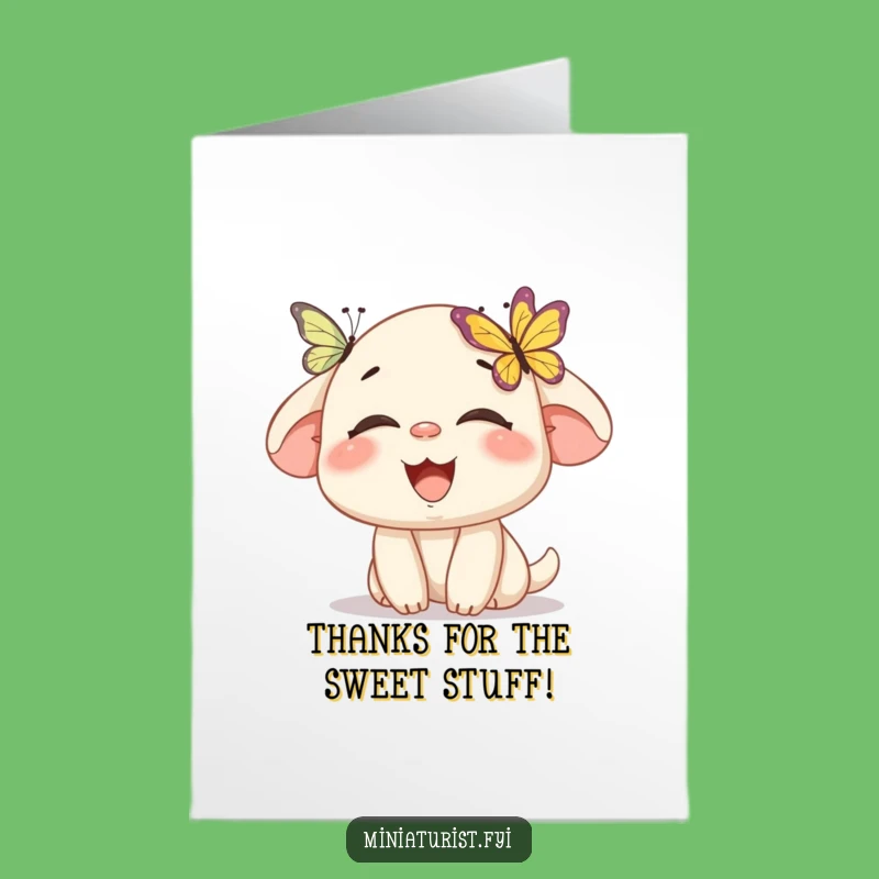 Free Printable Thank You Card: Butterfly Nose Character - Humorous Downloadable Gift