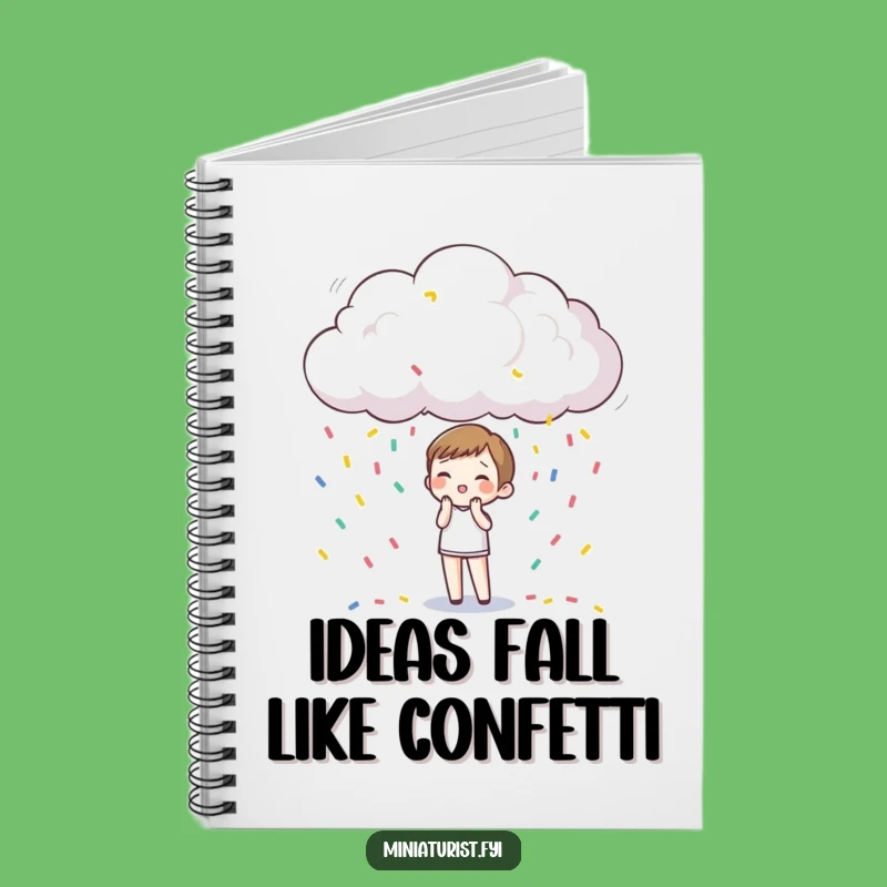 Funny Confetti Rain Notebook: Capture Joy with Tiny Surprise Character