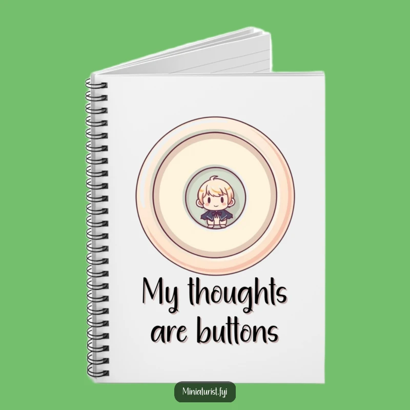 Funny Miniaturist Button Notebook: Peek into Your Ideas
