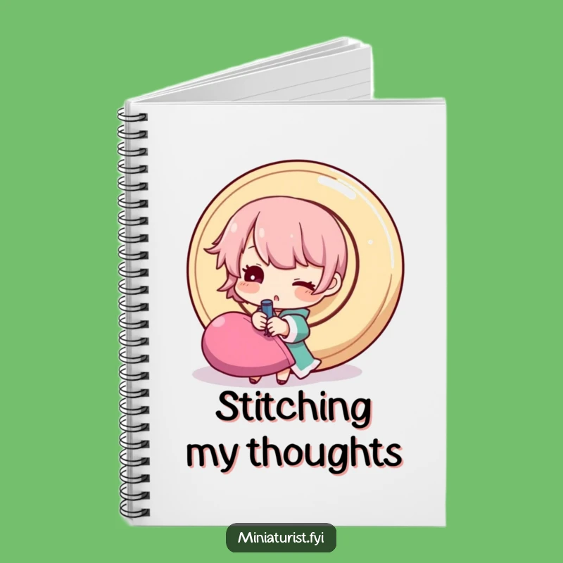 Funny Sewing Notebook: Plan Projects with Tiny Character's Button Battle Gift