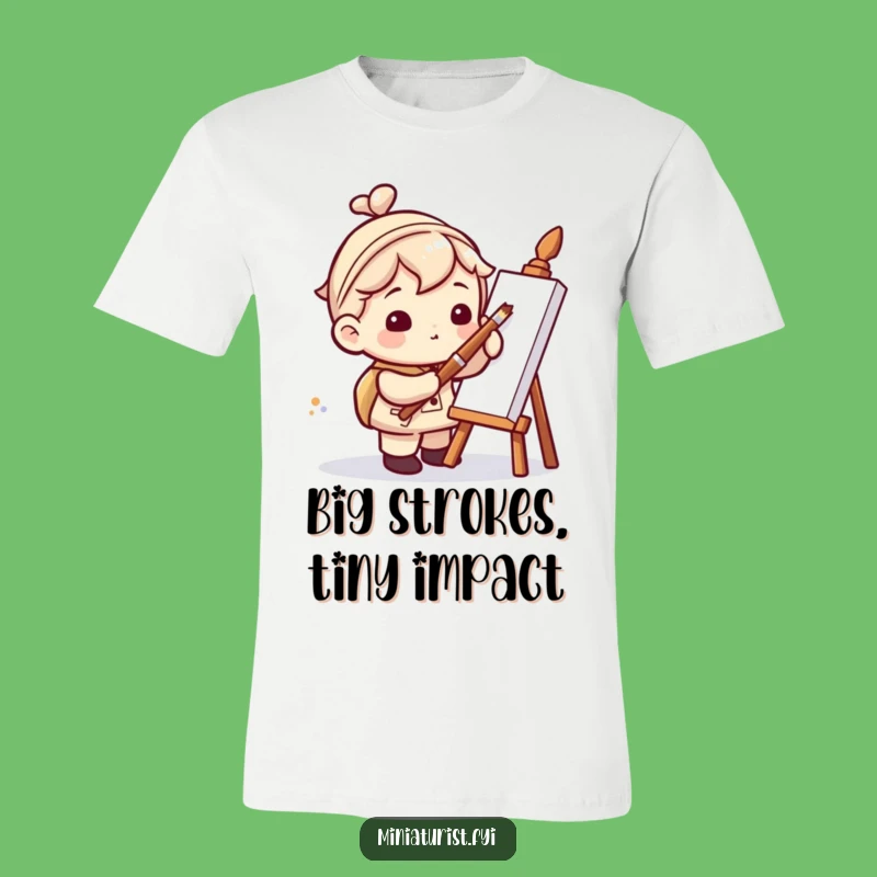 Funny Miniaturist Artist T-Shirt: Giant Brush, Tiny Dot, Hilarious Art Tee