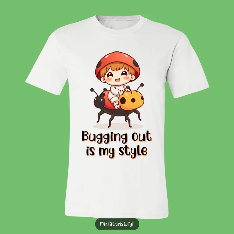 Funny Ladybug Rider T-Shirt: Tiny Steed Adventure Tee, Ideal Funny Gift