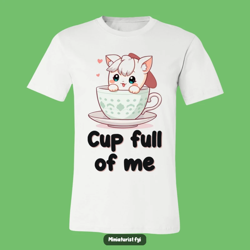 Funny Teacup Peek T-Shirt: Cute Surprise Inside - The Ultimate Funny Gift for Tea Enthusiasts!
