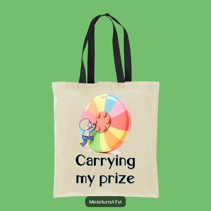 Funny Button Challenge Tote Bag: Tiny Hero Carry-All