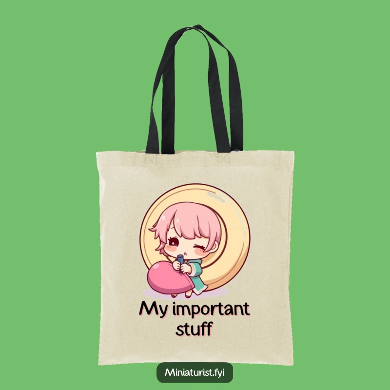 Funny Sewing Tote Bag: Carry Your Supplies with Tiny Character's Big Button Effort Gift